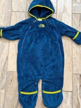 The North Face infant 3-6 months blue/neon Warm Fleece 1pc Bunting coat
